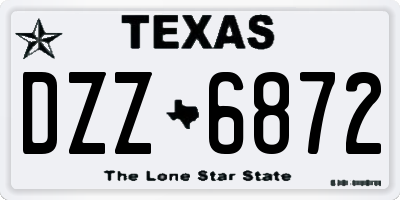 TX license plate DZZ6872