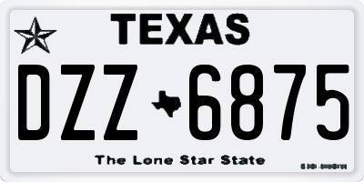 TX license plate DZZ6875