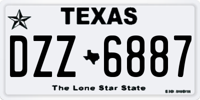 TX license plate DZZ6887