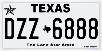 TX license plate DZZ6888