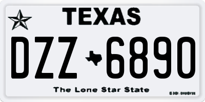 TX license plate DZZ6890