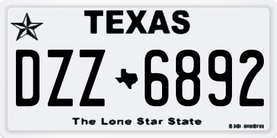 TX license plate DZZ6892