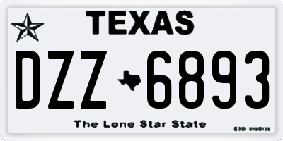TX license plate DZZ6893