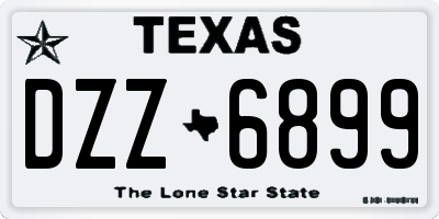 TX license plate DZZ6899