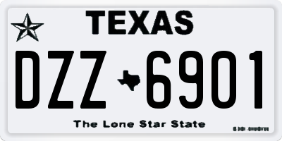 TX license plate DZZ6901