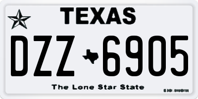 TX license plate DZZ6905