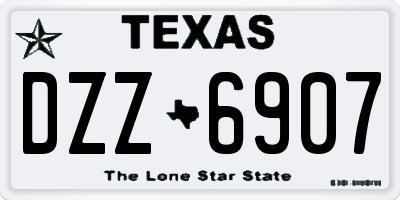 TX license plate DZZ6907