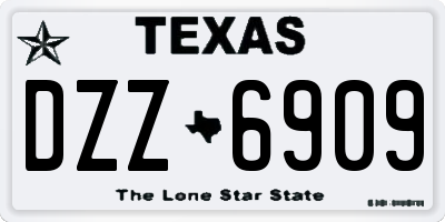 TX license plate DZZ6909