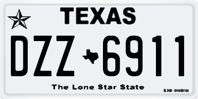 TX license plate DZZ6911