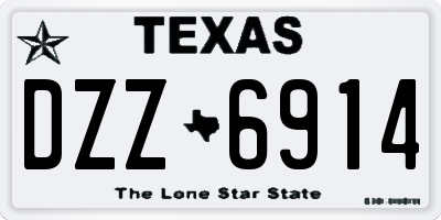 TX license plate DZZ6914