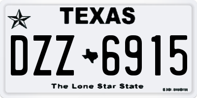 TX license plate DZZ6915