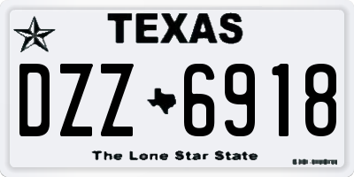 TX license plate DZZ6918