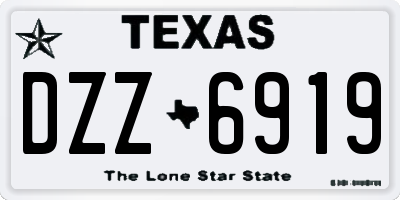 TX license plate DZZ6919