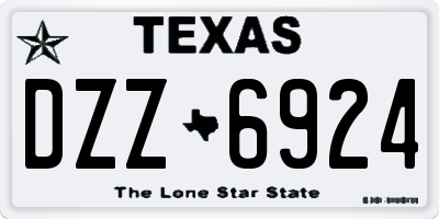 TX license plate DZZ6924