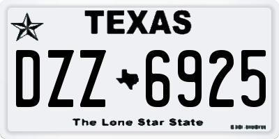 TX license plate DZZ6925