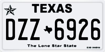 TX license plate DZZ6926