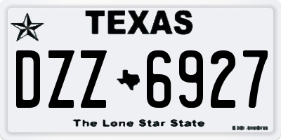 TX license plate DZZ6927