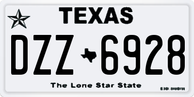 TX license plate DZZ6928