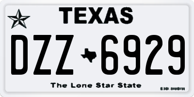 TX license plate DZZ6929