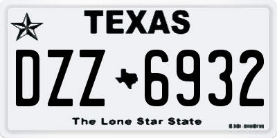 TX license plate DZZ6932