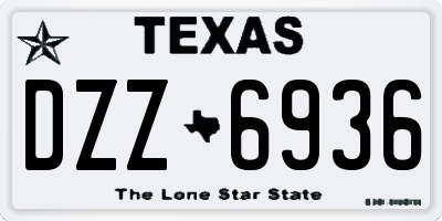 TX license plate DZZ6936