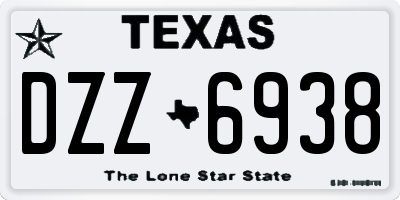 TX license plate DZZ6938