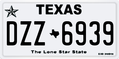 TX license plate DZZ6939