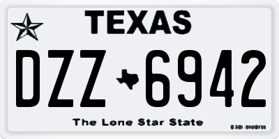 TX license plate DZZ6942