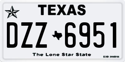 TX license plate DZZ6951