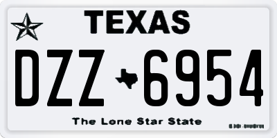 TX license plate DZZ6954