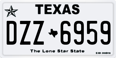 TX license plate DZZ6959