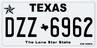 TX license plate DZZ6962