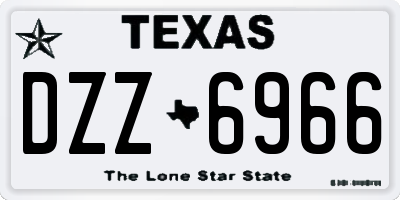 TX license plate DZZ6966