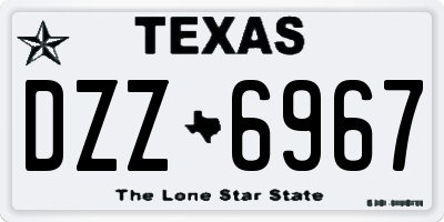 TX license plate DZZ6967