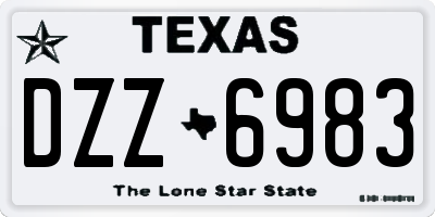 TX license plate DZZ6983