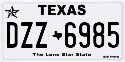TX license plate DZZ6985