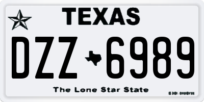 TX license plate DZZ6989