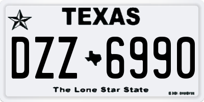 TX license plate DZZ6990