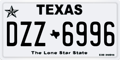 TX license plate DZZ6996