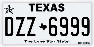 TX license plate DZZ6999