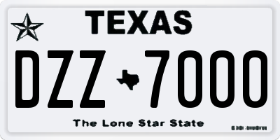 TX license plate DZZ7000