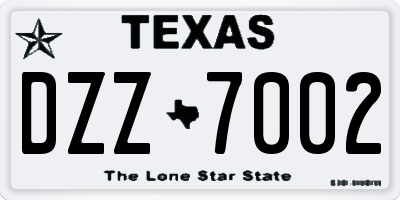 TX license plate DZZ7002