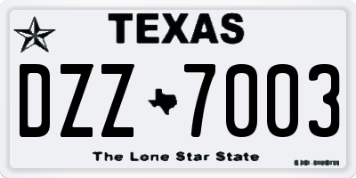 TX license plate DZZ7003