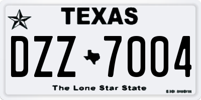 TX license plate DZZ7004