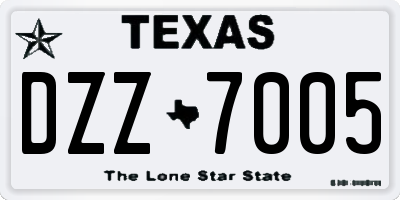 TX license plate DZZ7005