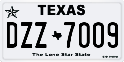 TX license plate DZZ7009