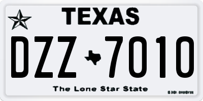 TX license plate DZZ7010
