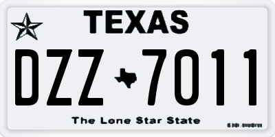 TX license plate DZZ7011