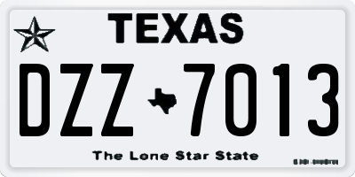 TX license plate DZZ7013