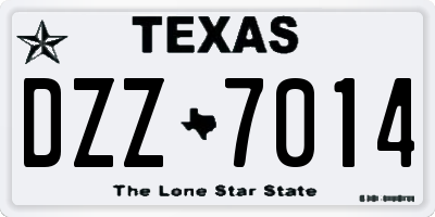 TX license plate DZZ7014